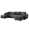 Komfortní rozkládací sedačka do U SEVIO 311x145 cm tmavě šedá s polštářky