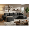 Elegantní sedací souprava SEVIO 311x145 cm tmavě šedá oboustranná rozkládací