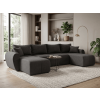 Rozkládací oboustranná sedací souprava do U SEVIO 311x145 cm tmavě šedá + 2 polštářky zdarma
