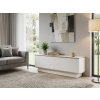 Designový TV stolek ALVIN 135 cm bílá zlatá s minimalistickým vzhledem