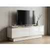 TV stolek ALVIN 135 cm bílá/zlatá moderní design s úložným prostorem