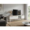 Elegantní TV stolek CAROL 160 cm bílá/zlatá na nožičkách