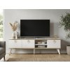 TV stolek CAROL 160 cm bílá/zlatá moderní design s úložným prostorem