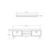 Elegantní TV stolek ZEN 160 cm dekor ořech/černý mramor s úložným prostorem