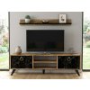 TV stolek ZEN 160 cm s nástěnnou policí dekor ořech/černý mramor moderní design
