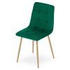 Designová zelená židle KARA se sametovým čalouněním a dřevěnou konstrukcí