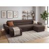 Elegantní sedací souprava do U TAVERO 321x140 cm hnědá velká rohová sedačka