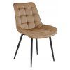Hnědá sametová židle BERA s černými nohami elegantní design do jídelny