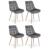 Jídelní židle BERA šedá sametová nadčasový design