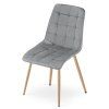 Luxusní světle šedá židle SPLIT VELVET s moderním designem