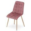Luxusní růžová židle SPLIT VELVET s moderním designem