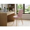 Designová židle SPLIT VELVET světle růžová s kovovou konstrukcí