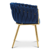Elegantní jídelní křeslo ORION VELVET tmavě modré se zlatou konstrukcí