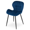 Elegantní jídelní židle MANGO VELVET modrá s černou konstrukcí
