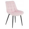 Růžová sametová židle BERA s černými nohami moderní design do interiéru