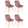 Luxusní sametová židle BERA tmavě růžová se zlatými nohami a elegantním designem