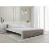 Manželská postel IKAROS 160x200 cm bílá/dub lanýž s elegantním designem