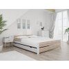Designová postel IKAROS DOUBLE 120 x 200 cm bílá/dub sonoma s čistými liniemi