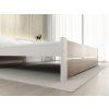 Designová postel IKAROS DOUBLE 140 x 200 cm bílá/dub sonoma s rovnými liniemi