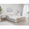 Elegantní postel IKAROS DOUBLE 140 x 200 cm bílá/dub sonoma do světlého interiéru