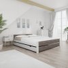 Elegantní postel IKAROS DOUBLE 160 x 200 cm bílá/dub lanýž s rovnými liniemi