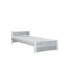 Stylová postel IKAROS DOUBLE 90x200 cm v industriálním stylu beton/bílá
