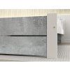 Designová postel IKAROS DOUBLE 160 x 200 cm, beton/bílá s pevnou konstrukcí