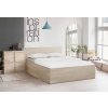 Designová postel SOFIA 160 x 200 cm dub sonoma se světlým dekorem dřeva