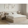 Prostorná postel SOFIA 160 x 200 cm dub sonoma s přírodním dekorem