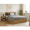 Postel SOFIA 180x200 dub artisan s pevným rámem a úložným místem