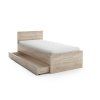 Minimalistická postel ELISA 90 x 200 cm dub sonoma s přírodním dekorem