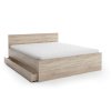 Minimalistická postel ELISA 140 x 200 cm dub sonoma s přírodním dekorem