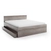 Minimalistická postel ELISA 140 x 200 cm dub lanýž s přírodním dekorem