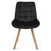 Designová jídelní židle SORIA VELVET černá s přírodními nohami