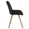 Jídelní židle SORIA VELVET černá s ergonomicky tvarovaným opěradlem