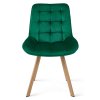 Designová jídelní židle SORIA VELVET zelená s přírodními nohami