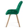 Jídelní židle SORIA VELVET zelená s ergonomicky tvarovaným opěradlem
