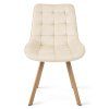 Designová jídelní židle SORIA VELVET světle béžová s přírodními nohami(1)