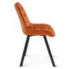 Designová jídelní židle SORIA VELVET s černými nohami, terakotová do loftového interiéru