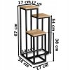 flower stand shelf triple loft black light brown sz52 (2)