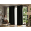 Stylový černý závěs OXFORD LIGHT 140x250 cm s kovovými průchodkami