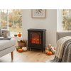 LED dekorace krb COZY WARM 40x35 cm, černý s realistickým efektem plamenů