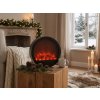 Elegantní LED dekorace kulatý krb COZY WARM 35x34,5 cm, černý do moderního interiéru