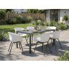 Designová jídelní židle AMALIA RONDO, bílá s ergonomickým sedákem pro jídelnu, balkon i venkovní posezení