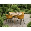 Designová jídelní židle AMALIA ELEMENT, žlutá s ergonomickým sedákem pro jídelnu, balkon i venkovní posezení