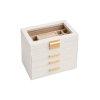Elegantní šperkovnice ELEGANT CASE 25,1x21,5x15,3 cm z eko kůže, béžová se zásuvkami