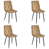 Hnědá sametová jídelní židle LIBRA s černými nohami v elegantním designu