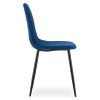 Elegantní jídelní židle PADVA VELVET s černými nohami, modrá do stylového a moderního interiéru
