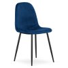 Jídelní židle PADVA VELVET s černými nohami, modrá do moderní jídelny s elegantním sametovým čalouněním