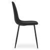 Elegantní jídelní židle PADVA VELVET s černými nohami, černá v moderním designu